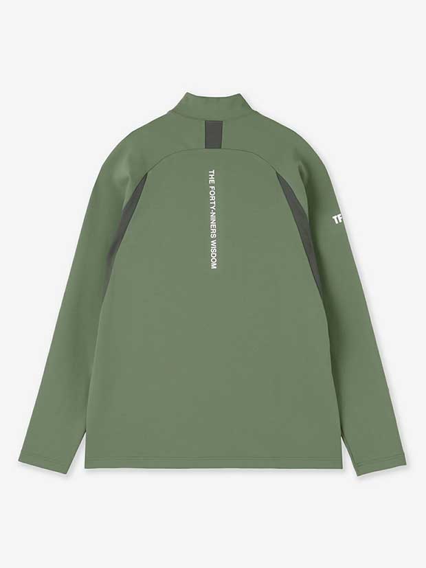 TFW49 SIDE MESH LONG SLEEVE MOCKNECK / MOSS GREEN