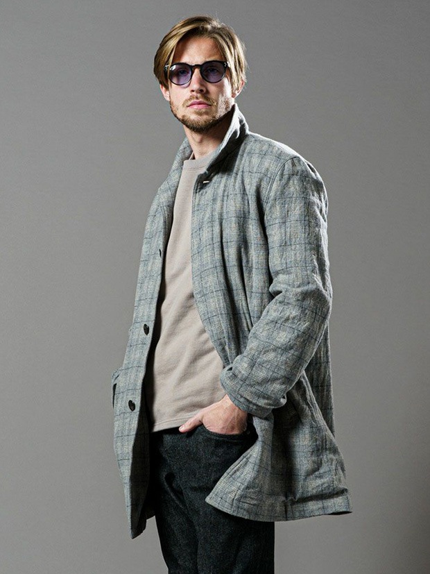 wjk check soutien collar coat / LIGHT CHECK