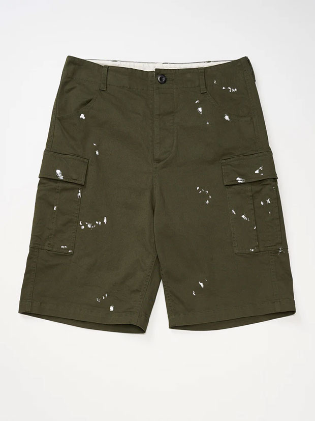 wjk paint cargo shorts / khaki