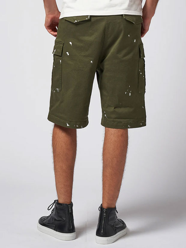 wjk paint cargo shorts / khaki