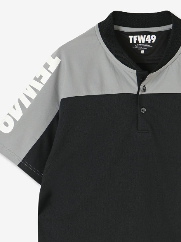 TFW49 COLLAR LESS POLO / BLACKxCHARCOAL | ALL ITEM | rumbleFISH