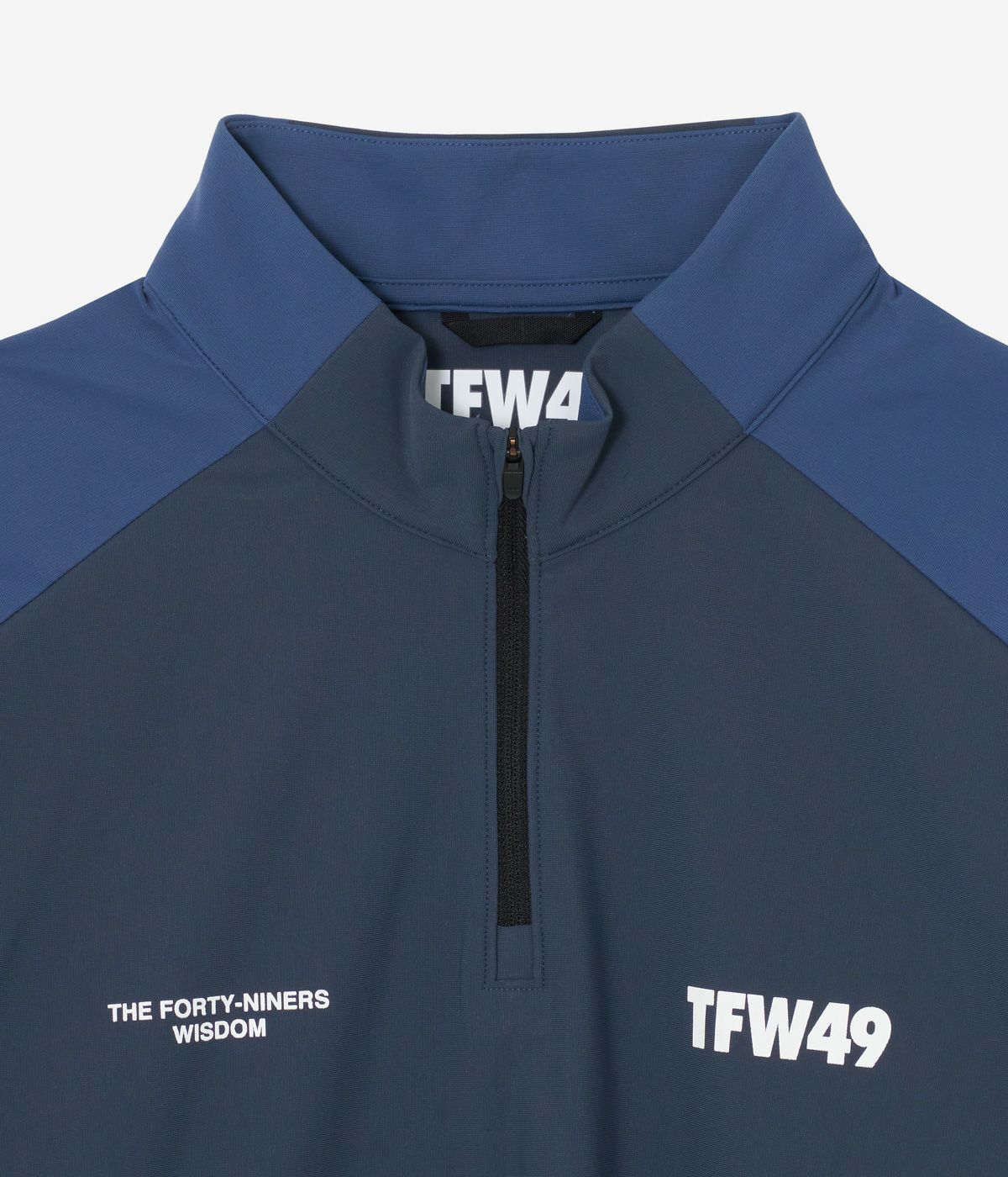 TFW49 L/S HALF ZIP MOCKNECK T / CHRCOAL / BLUE GREY