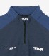 TFW49 L/S HALF ZIP MOCKNECK T / CHRCOAL / BLUE GREY