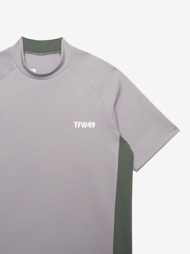 TFW49 SIDE PANEL SHORT SLEEVE MOCKNECK / GREY