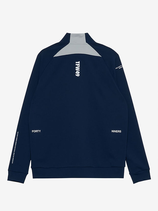 TFW49 MOCK NECK HALF ZIP L/S TEE / NAVY
