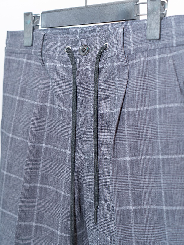 junhashimoto LIGHT 2B JACKET and ONE TUCK EASY PANTS / GREY CHECK