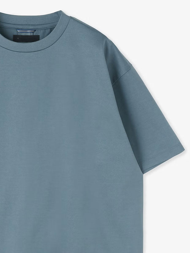 junhashimoto 101RELAX CREW NECK S/S T / BLUE GREY