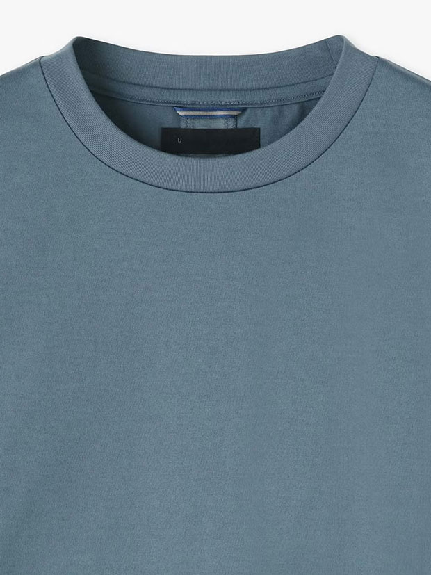 junhashimoto 101RELAX CREW NECK S/S T / BLUE GREY