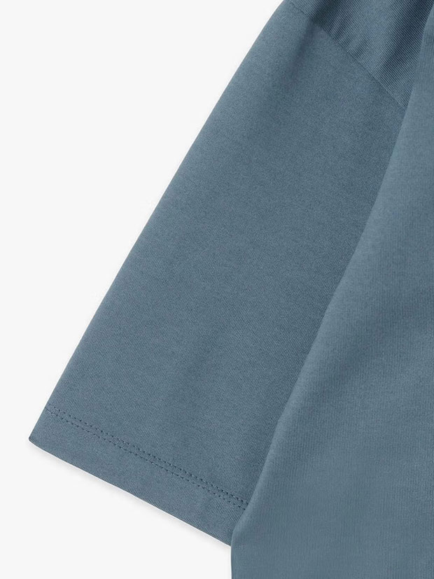 junhashimoto 101RELAX CREW NECK S/S T / BLUE GREY