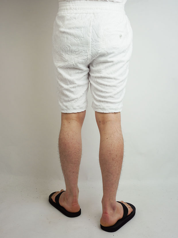 SeaGreen REJA pile jacquard Shorts WHITE