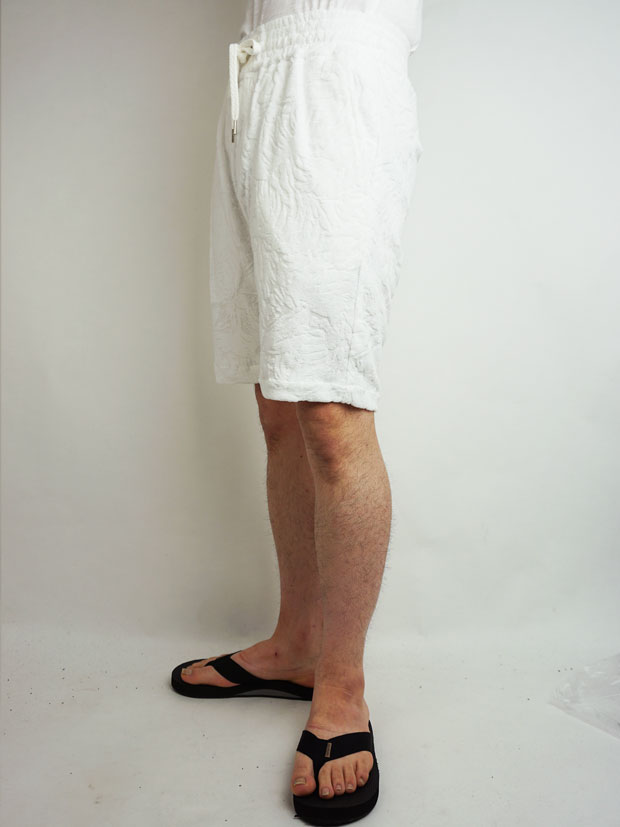 SeaGreen REJA pile jacquard Shorts WHITE