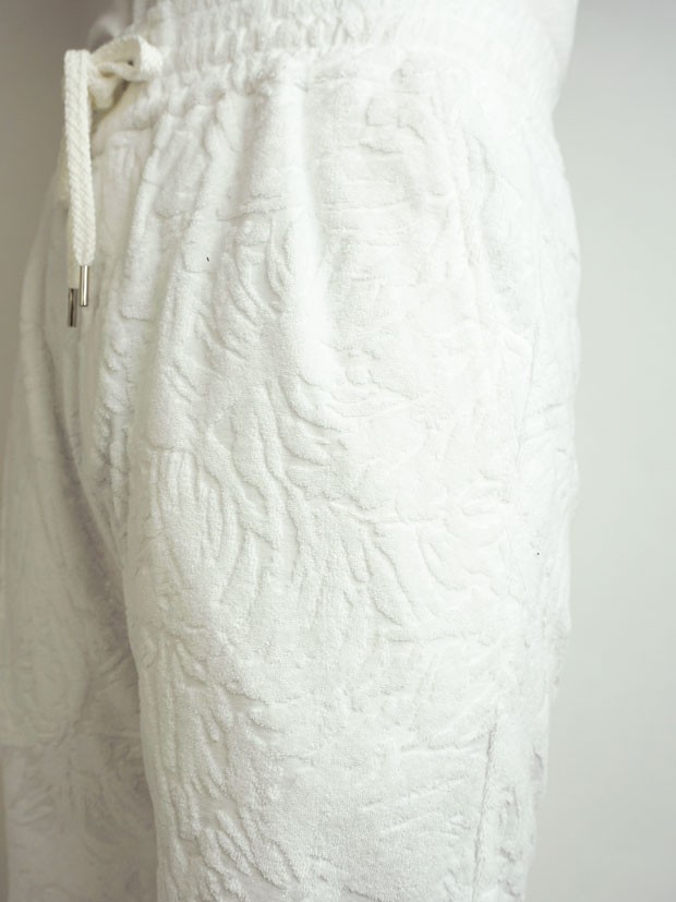 SeaGreen REJA pile jacquard Shorts WHITE