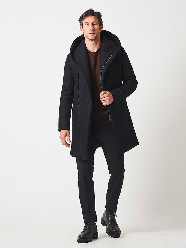 junhashimoto WRAP COAT / BLACK