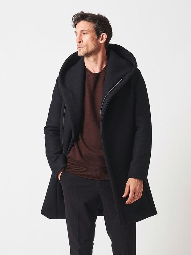 junhashimoto WRAP COAT / BLACK