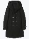 junhashimoto SHAWL HOODED COAT BLACK