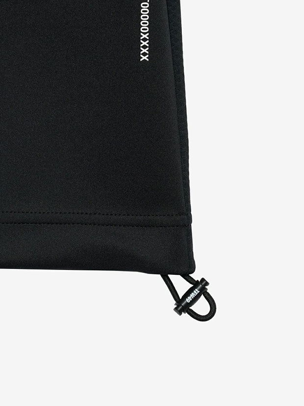 TFW49 COLLAR LESS 7SLEEVE HALF ZIP POLO / BLACK