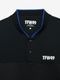 TFW49 COLLAR LESS 7SLEEVE HALF ZIP POLO / BLACK