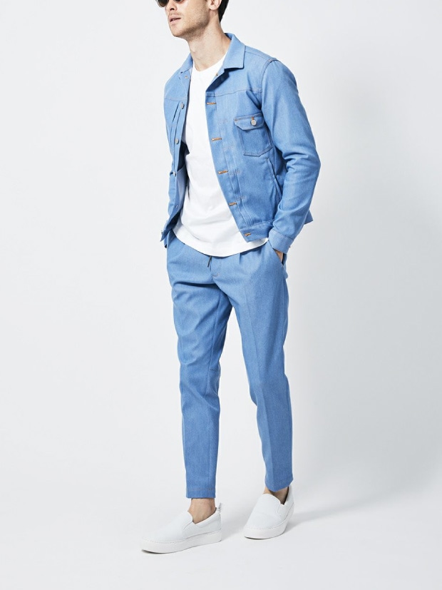 junhashimoto P03 DENIM EASY TUCK PANTS / SAX | junhashimoto