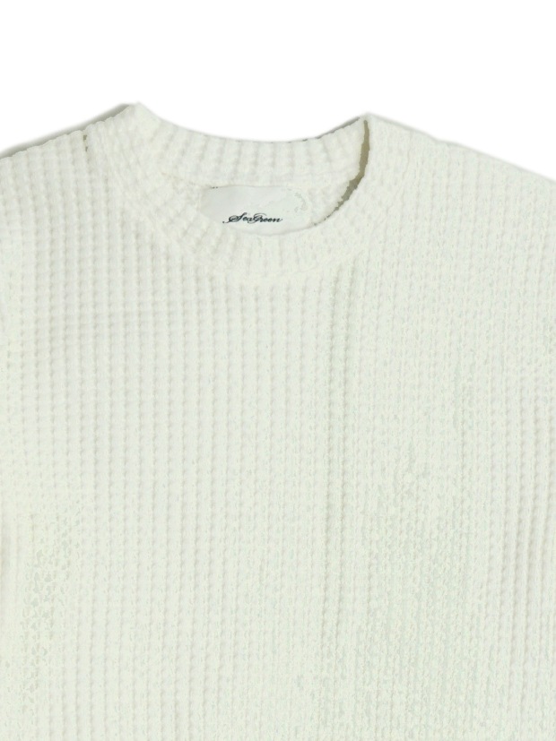 SeaGreen CAVIANA big waffle L/S WHITE