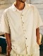 SeaGreen GOURD PATTERN LAWN CLOTH SHIRT / IVORY