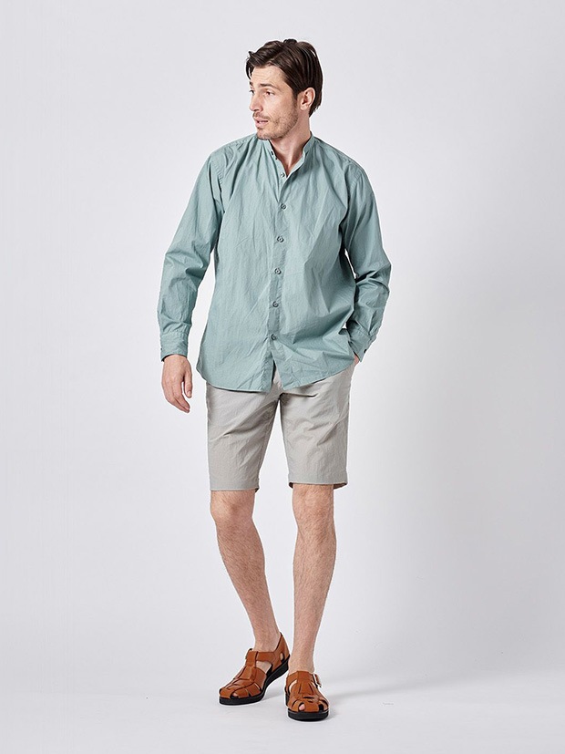junhashimoto BAND COLLAR SHIRTS / BLUE