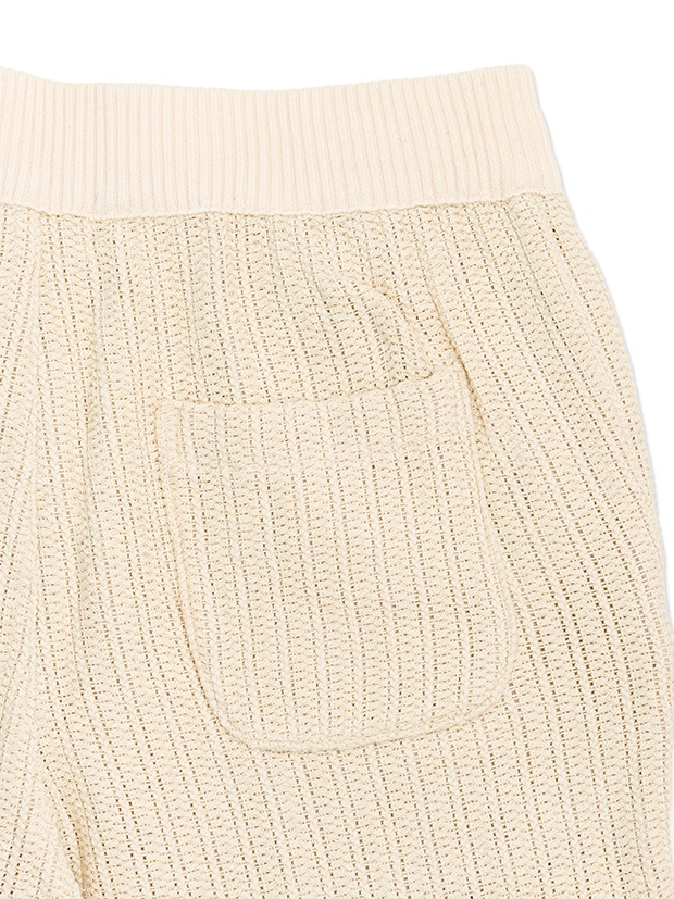 SeaGreen CROCHET LIKE RUSSEL KNIT SHORT PANTS / IVORY