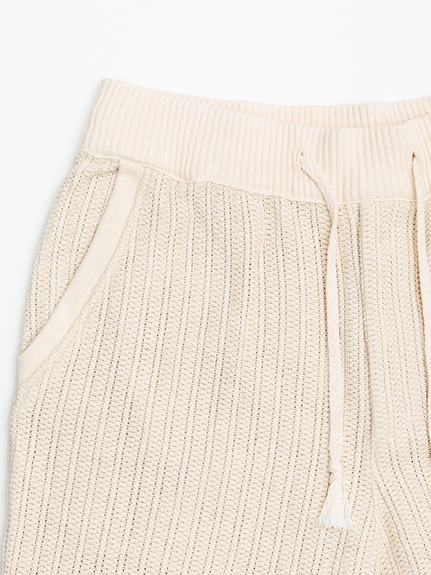 SeaGreen CROCHET LIKE RUSSEL KNIT SHORT PANTS / IVORY