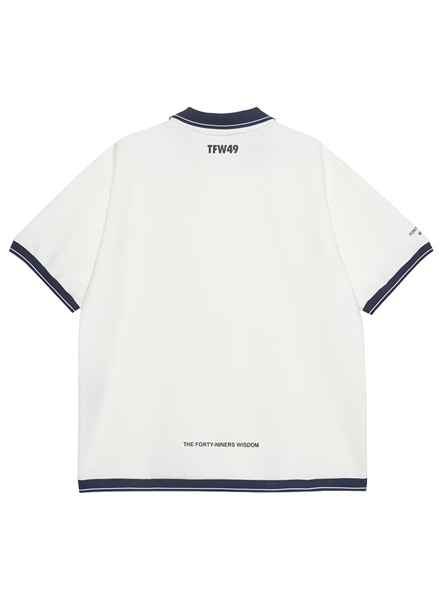 TFW49 SS POLO / OFF WHITE/NAVY