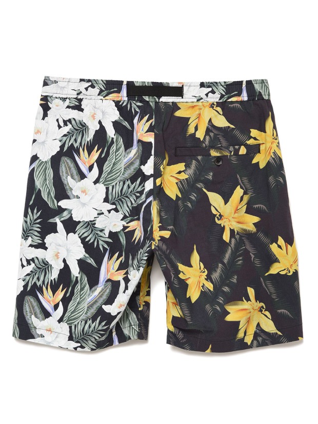 SeaGreen BOTANICAL STRETCH SHORTS - PATCH / BLACK