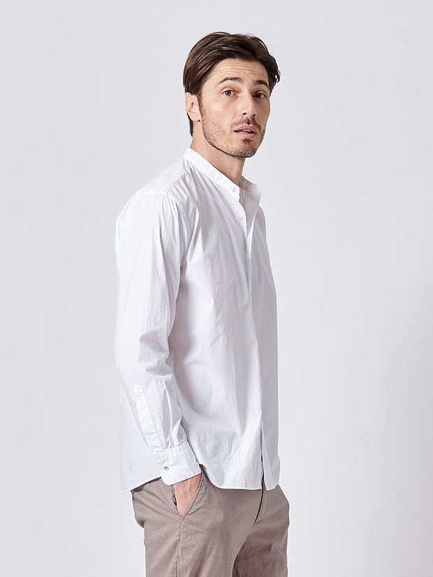 junhashimoto BAND COLLAR SHIRTS / WHITE