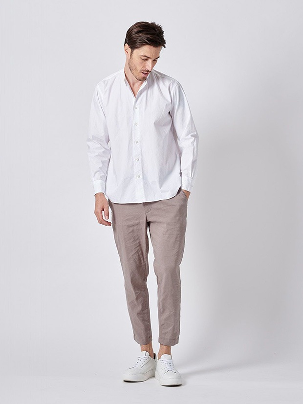 junhashimoto BAND COLLAR SHIRTS / WHITE