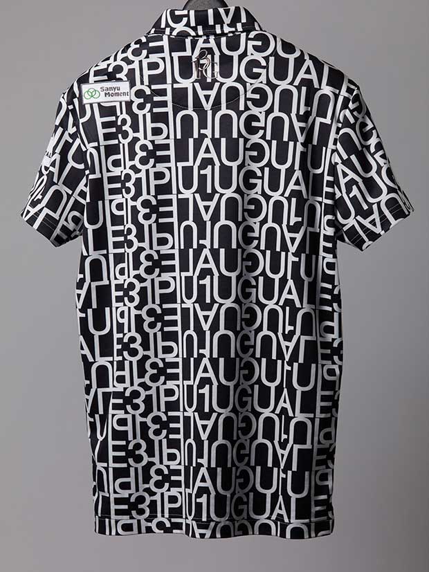 1PIU1UGUALE3 113GOLF FOR SHINGO KATAYAMA BIG LOGO  POLO / BLACK