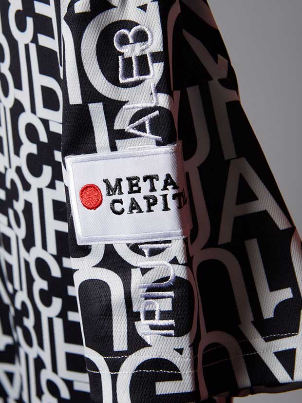 1PIU1UGUALE3 113GOLF FOR SHINGO KATAYAMA BIG LOGO  POLO / BLACK