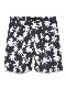 SeaGreen BOTANICAL STRETCH SHORTS - MONO / BLACK