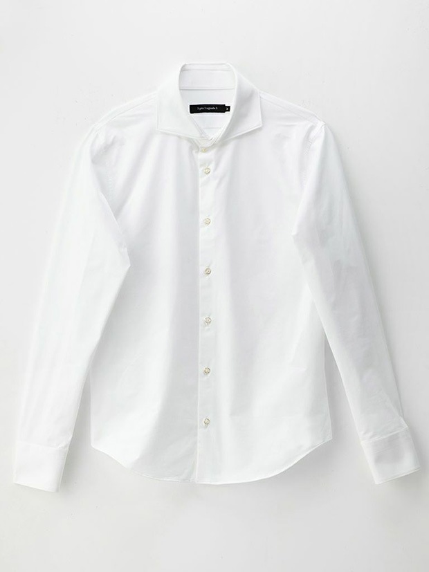 1PIU1UGUALE3 PLAIN SHIRTS / WHITE