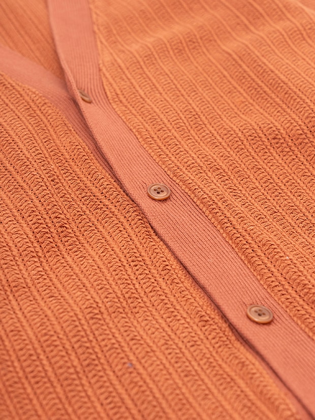 SeaGreen CROCHET LIKE RUSSEL KNIT CARDIGAN / BROWN