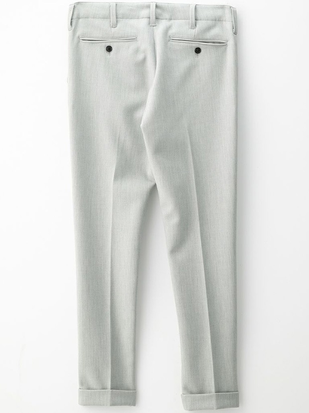 1PIU1UGUALE3 RIB TAPERED SLACKS / L.GRAY