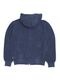 SEAGREEN MOSS STITCH KNIT HOODIE / NAVY