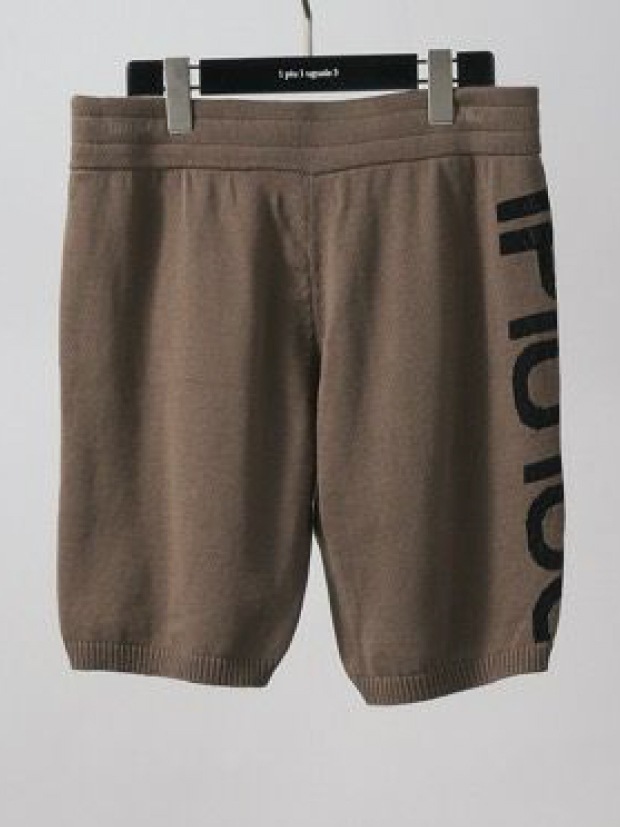 1PIU1UGUALE3  KNIT SHORTS PANTS 10G PLAIN COTTON / brown