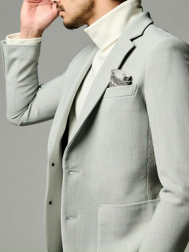 1PIU1UGUALE3 RIB 2B-JKT / L.GRAY