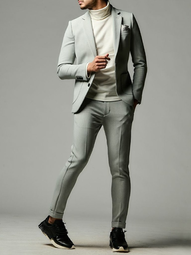 1PIU1UGUALE3 RIB 2B-JKT / L.GRAY