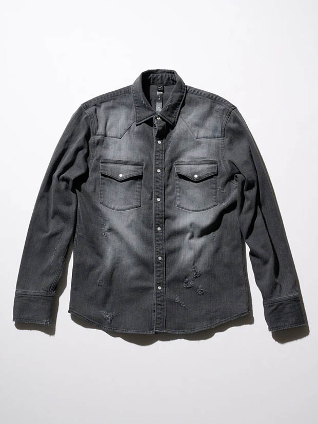 wjk light crash western shirts / charcoal
