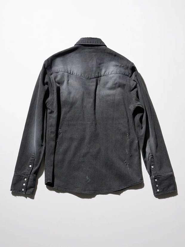 wjk light crash western shirts / charcoal