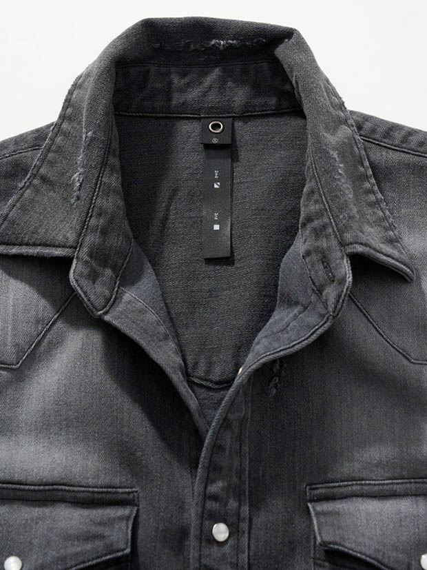 wjk light crash western shirts / charcoal
