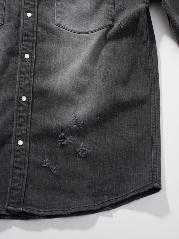 wjk light crash western shirts / charcoal