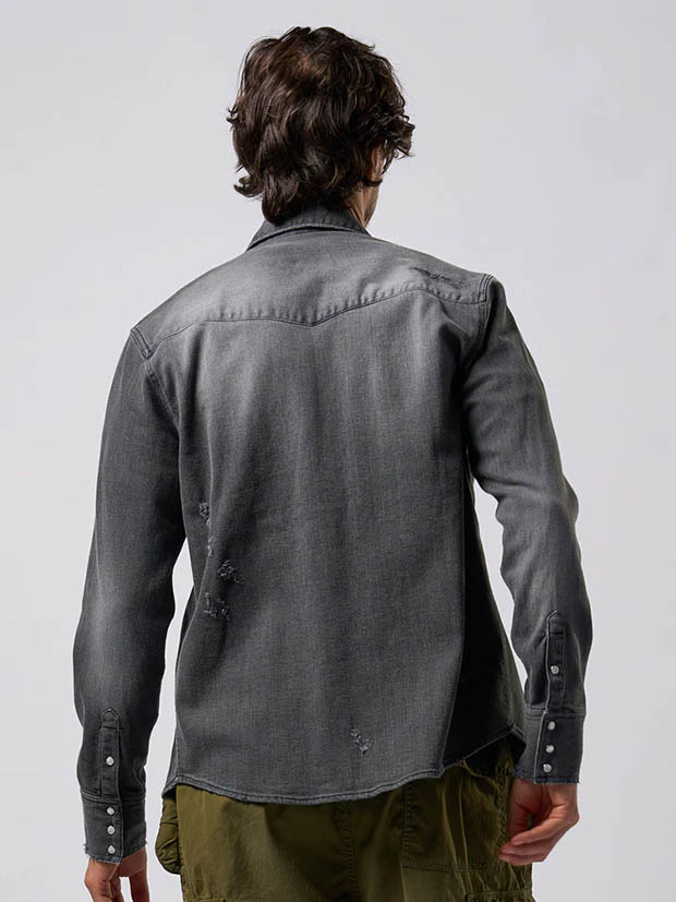 wjk light crash western shirts / charcoal