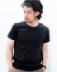 junhashimoto C NECK S/S - HI GAGE SMOOTH - BLACK