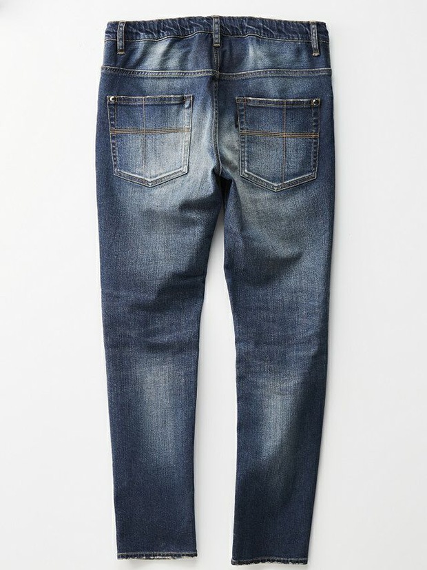 1PIU1UGUALE3 EASY 9 TAPERED / HIGH POWER STRETCH DENIM  / BLUE HARD USED