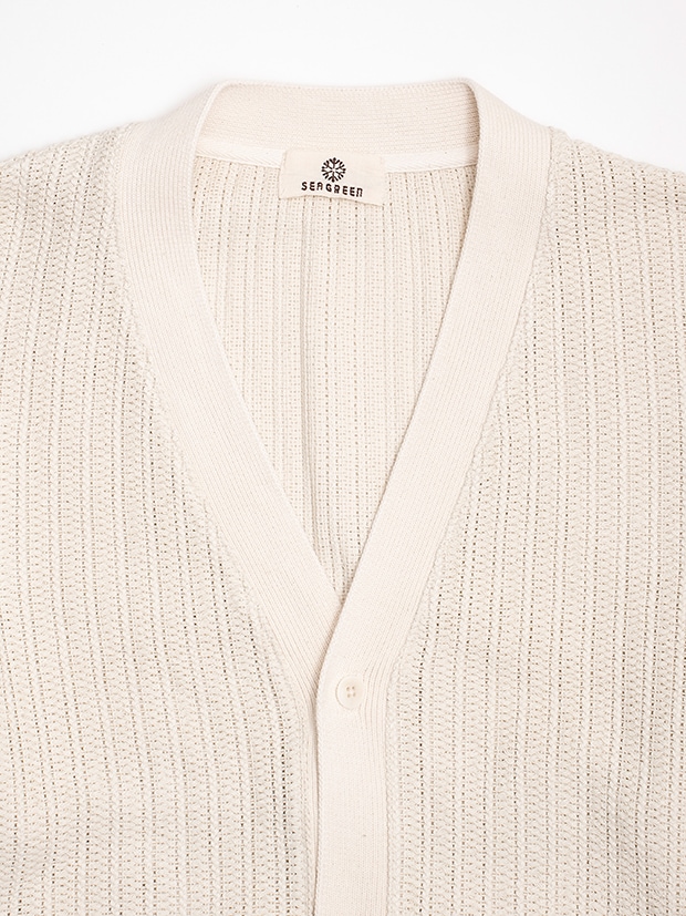 SeaGreen CROCHET LIKE RUSSEL KNIT CARDIGAN / IVORY