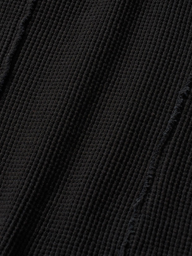 wjk waffle henley  / black